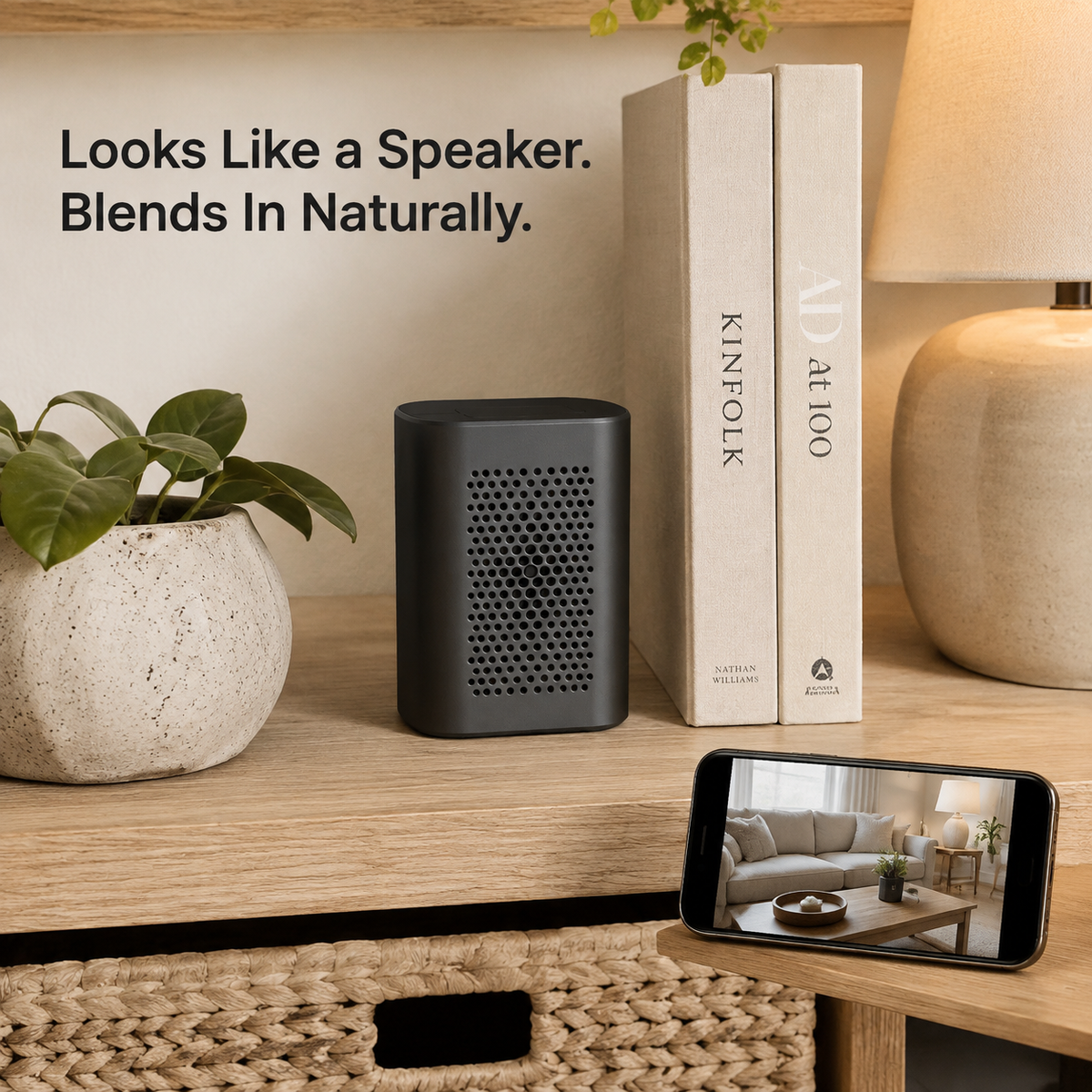 1080p WiFi Bluetooth Speaker Hidden Camera