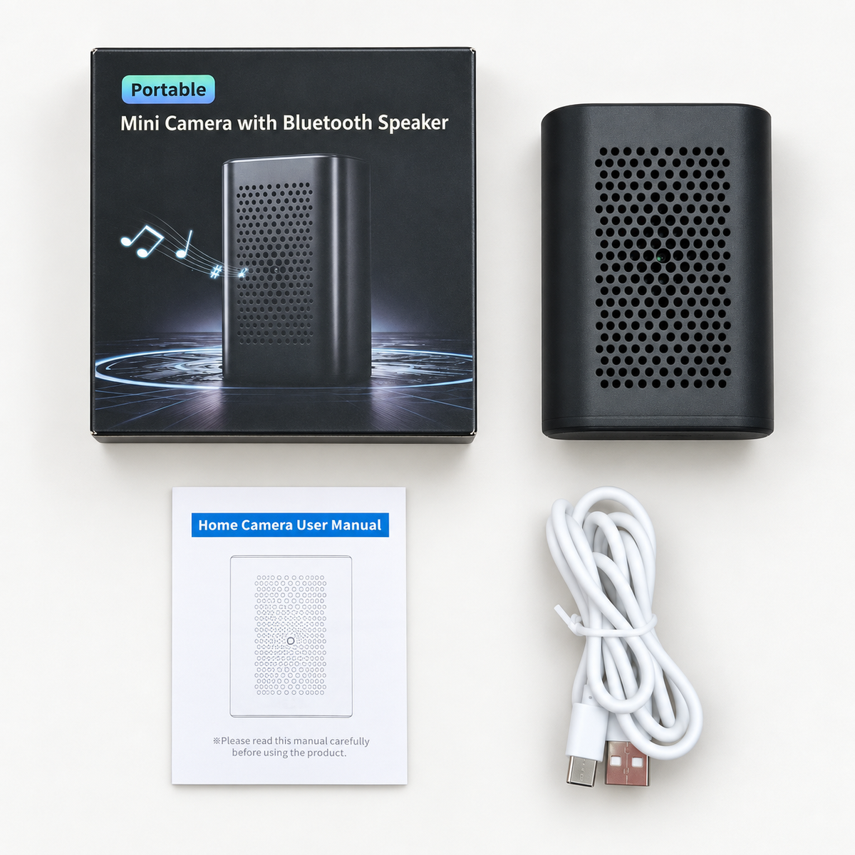 1080p WiFi Bluetooth Speaker Hidden Camera package contents